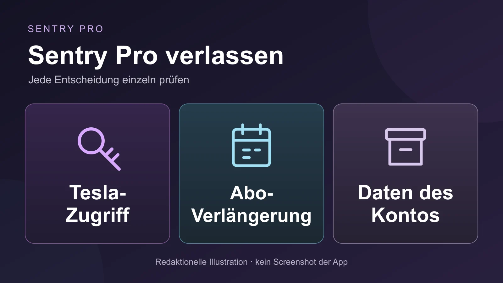 Sentry Pro trennen: Tesla-Zugriff, Abo und Kontodaten