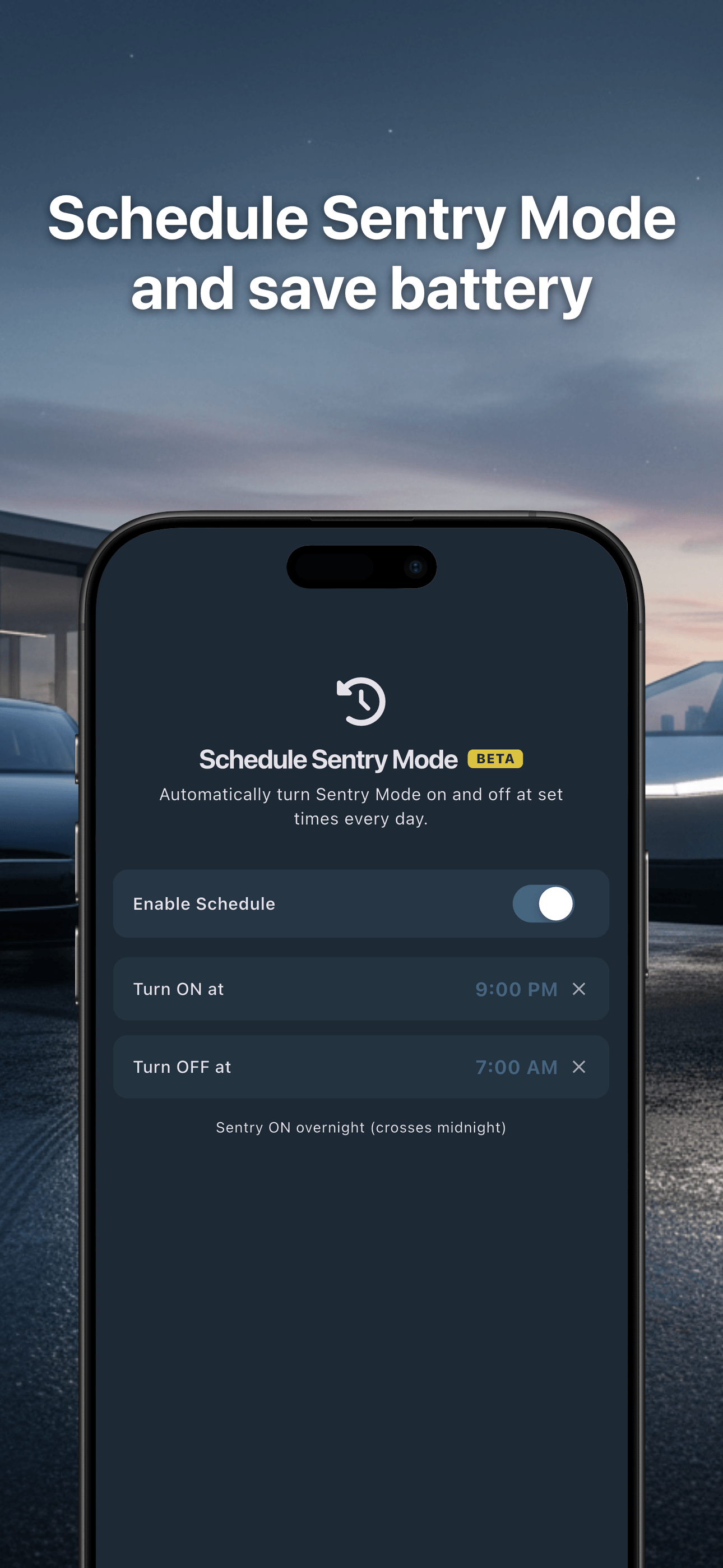 Schedule Sentry Mode: Save Battery With Automatic On/Off Times