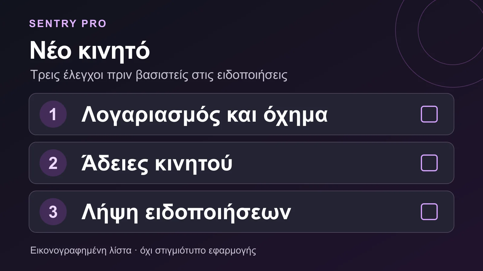 Sentry Pro σε νέο κινητό: λίστα ελέγχου για τις ειδοποιήσεις